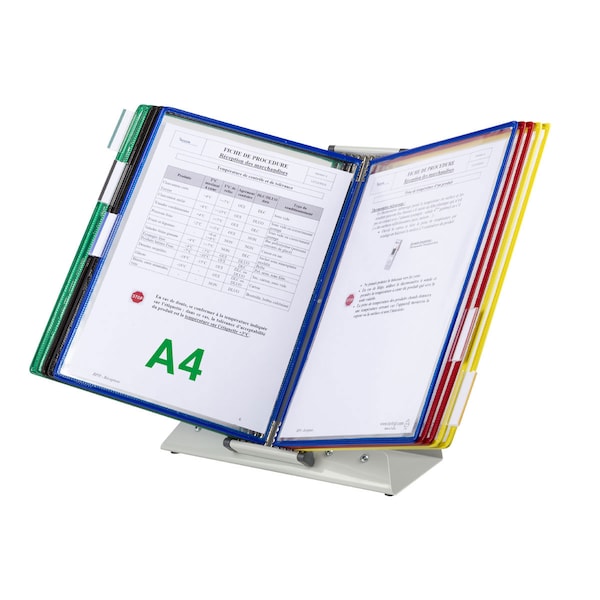 Desk Display Unit, 10 A4 SizeAssorted Color Pockets
